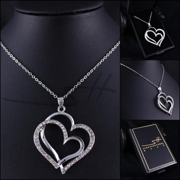 Collar Y Colgante Corazón, Cadena Mujer, Oro Amarillo, En Estuche,